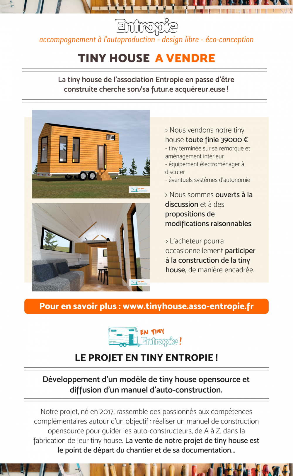 Annonce vente tiny house Entropie